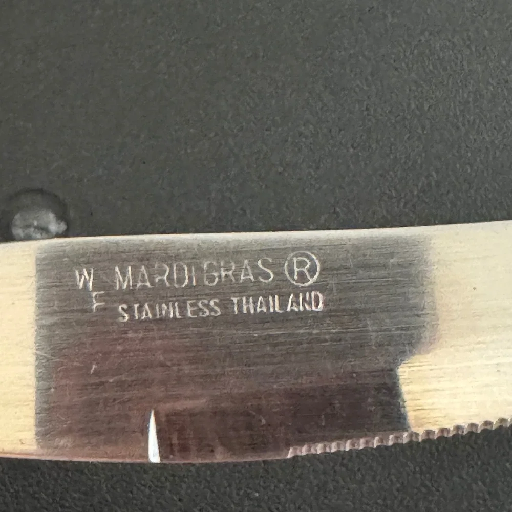W. MardiGras‎ Butter Knives Replacements Stainless Steel White Handle Spreaders